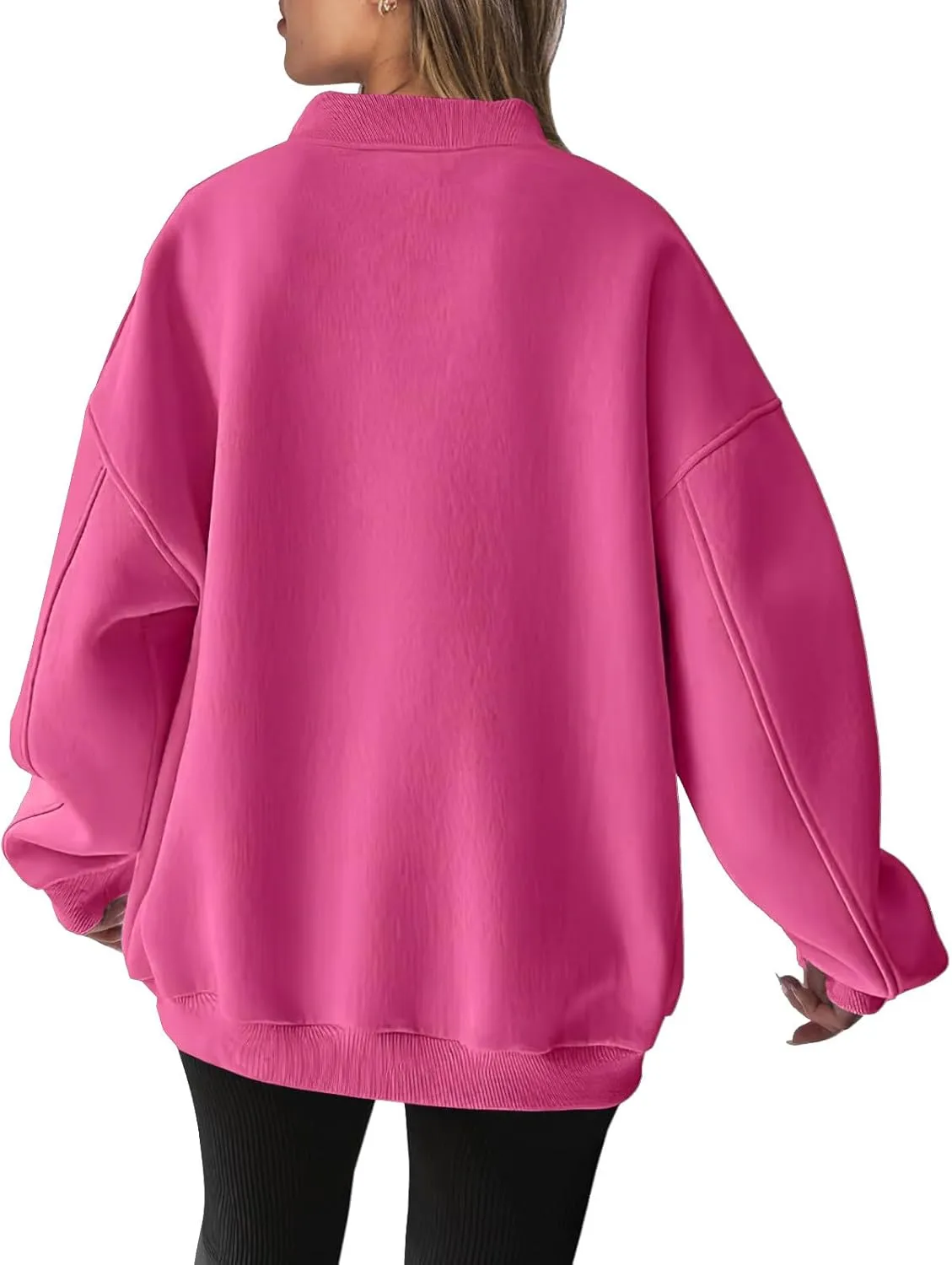 Oversized Fleece Sweatshirts For Women Trendy 2024 Long Sleeve v Neck Pullover Tops Casual Loose Solid Fall Clothes