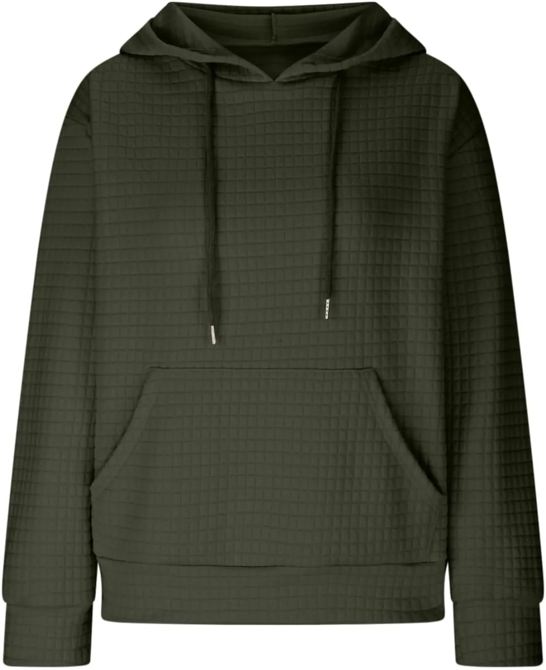 Oversized Hoodies for Women Trendy Casual Waffle Sweatshirt Y2k Drawstring Long Sleeve Pullover Cute Hoodie w/Pockets