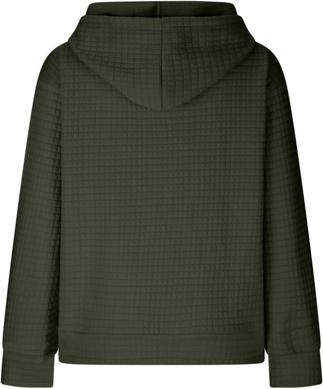 Oversized Hoodies for Women Trendy Casual Waffle Sweatshirt Y2k Drawstring Long Sleeve Pullover Cute Hoodie w/Pockets