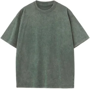 Oversized Tee Shirt for Men Heavy Cotton Vintage T-Shirt Loose Fit Short Sleeve Casual Shirts