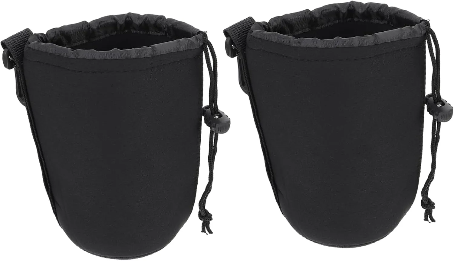 POPETPOP 2pcs Lens Bag Travel Lens Pouch Cases Protective Accessories Protector Neoprene Pouch Bag Camera Black Neoprene