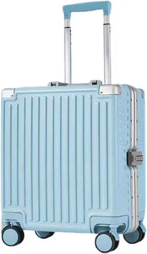 portable Luggage Suitcases With Wheels Large Capacity Carry On Luggage Wear-resistant Suitcase Detachable Partition Luggage exquisite (Blue 43 * 38 * 21CM)