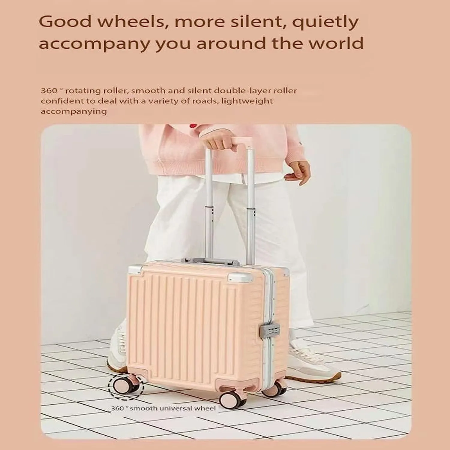 portable Luggage Suitcases With Wheels Large Capacity Carry On Luggage Wear-resistant Suitcase Detachable Partition Luggage exquisite (Green 43 * 38 * 21CM)