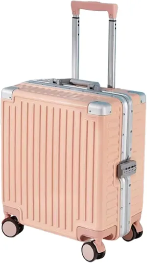 portable Luggage Suitcases With Wheels Large Capacity Carry On Luggage Wear-resistant Suitcase Detachable Partition Luggage exquisite (Pink 43 * 38 * 21CM)