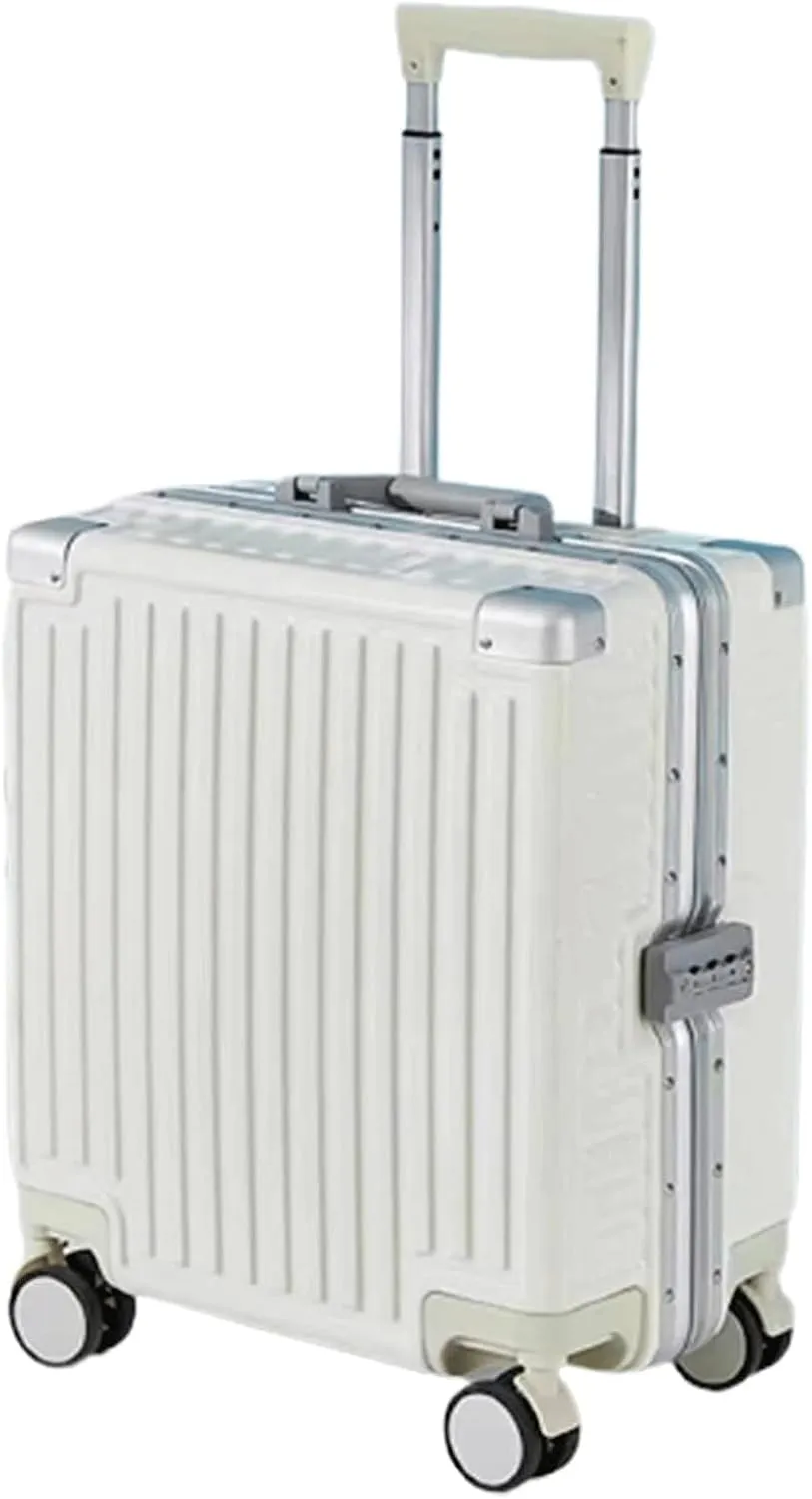 portable Luggage Suitcases With Wheels Large Capacity Carry On Luggage Wear-resistant Suitcase Detachable Partition Luggage exquisite (White 43 * 38 * 21CM)