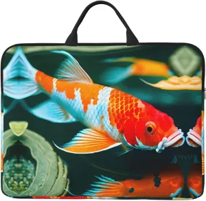 Pretty Koi Fish 14in Laptop Case Sleeve Bag  Versatile Shoulder Messenger Briefcase, Designed for Business Travel