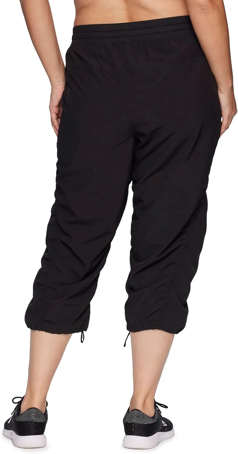 RBX Women's Plus Size Woven Lightweight Drawstring Capri Pant