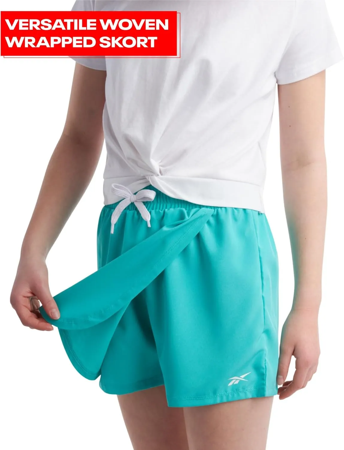 Reebok Girls Active Skort - Performance Woven Athletic Skort for Tennis, Golf, Running - Sporty Summer Outfit for Girls, 7-16