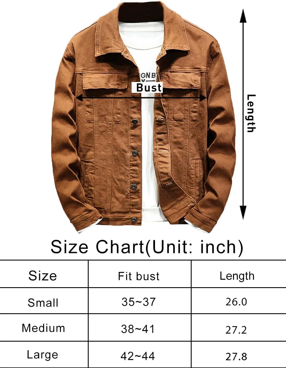 Rexcyril Men's Regular Fit Denim Jacket Casual Button Down Washed Long Sleeve Jean Trucker Jacket