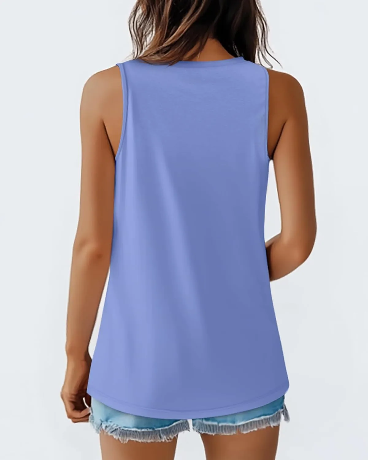 Riyiper 3 Pack Women's V Neck Tank Tops Sleeveless T Shirts Loose Casual Tunic Tank Summer 2025 Beach Vacation Clothes