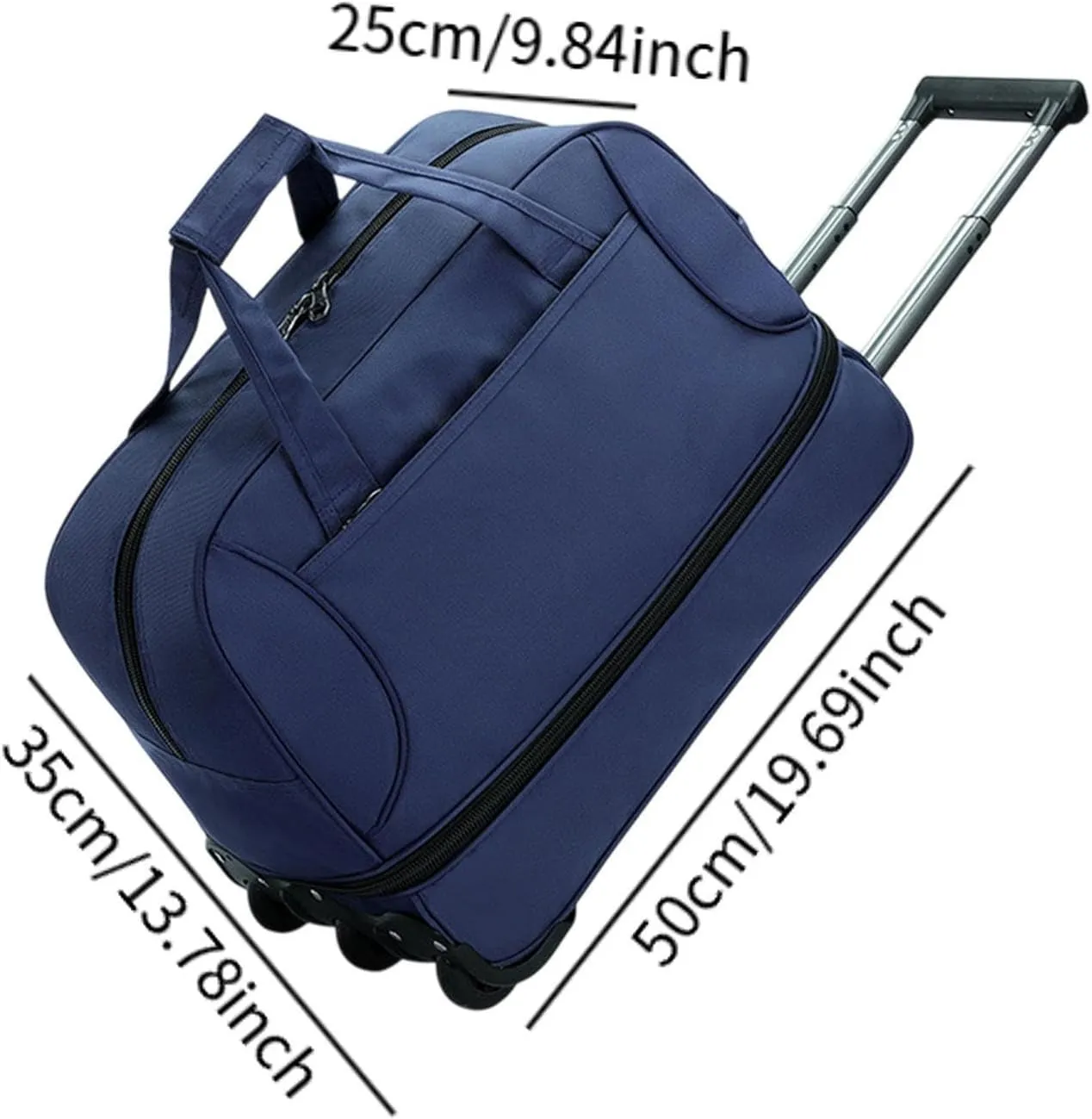 Rolling Duffel Bag with Wheels Travel Bag for Picnic Beach Sports Business Trip, Blue