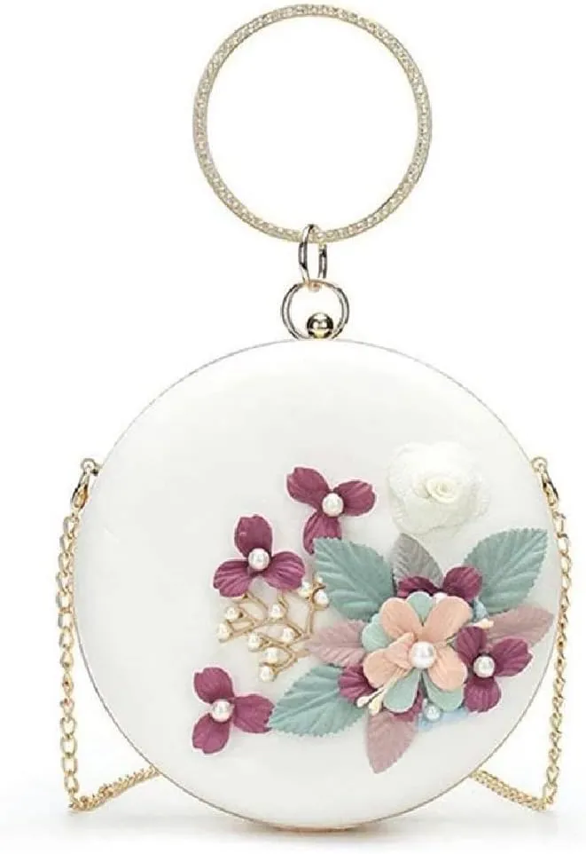 Round Banquet Party Bag Hasp Lock Bag Day Clutches Ladies Wedding Hand Bag Tote Purse