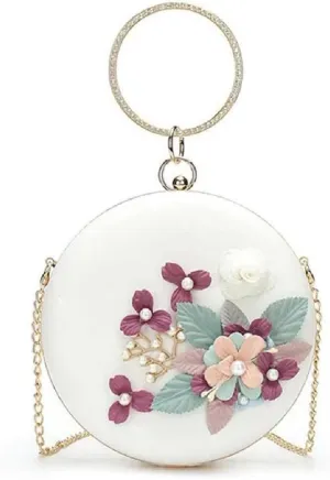 Round Banquet Party Bag Hasp Lock Bag Day Clutches Ladies Wedding Hand Bag Tote Purse