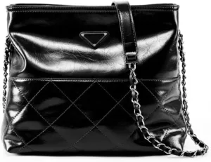Satchel purse tote bag first layer cowhide versatile small square bag fashionable commuter shoulder bag(Black)