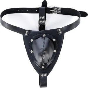 Sexy Gay Underwear Mens Lingerie Male Fetish Crotchless Chastity Leather Panties Harness Briefs Hollow Out Jockstrap G-string