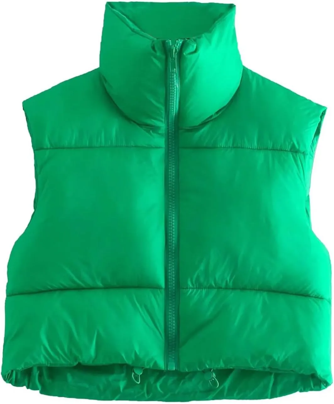 SHIBAOZI Women Girls Cropped Puffer Vest Jackets Casual Zip-up Sleeveless Winter Warm Down Coat