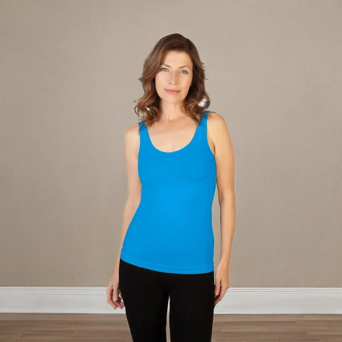 skinnytees Women's Basic Wide Strap Cami
