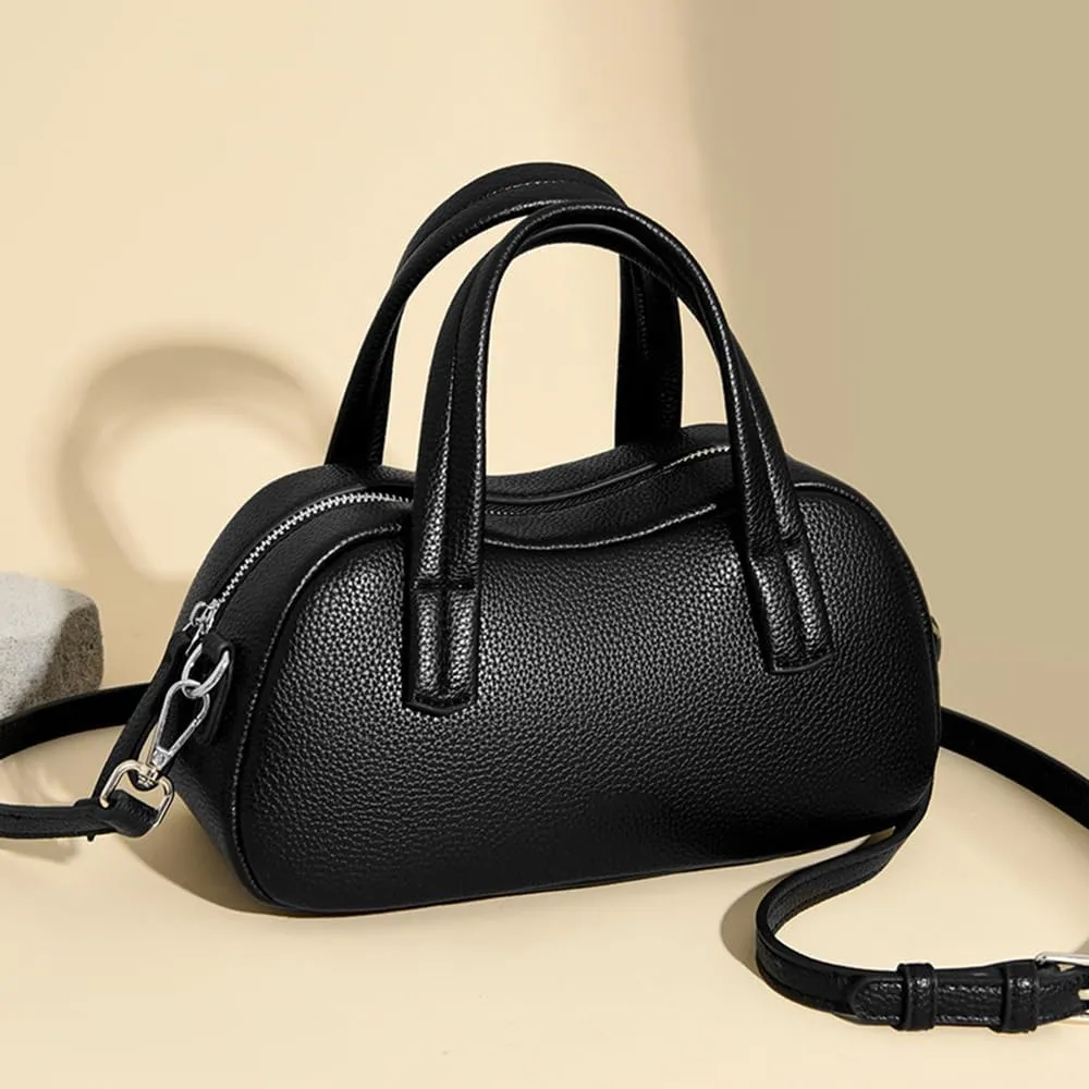 Small Vegan Leather Top Handle Purse for Women - Versatile Satchel Handbag, Crossbody Tote Bag, and Shoulder Bag