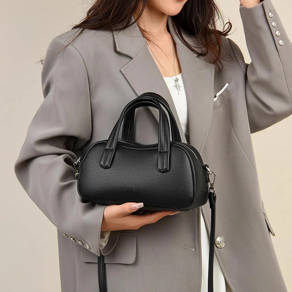 Small Vegan Leather Top Handle Purse for Women - Versatile Satchel Handbag, Crossbody Tote Bag, and Shoulder Bag