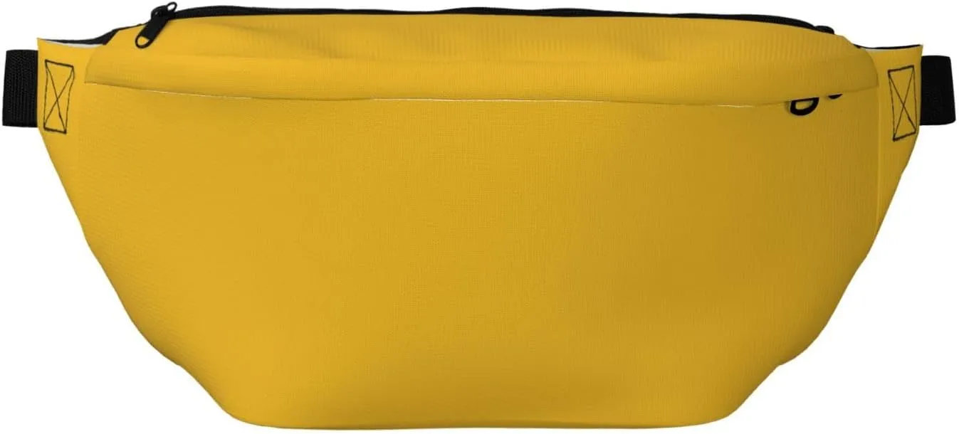 Solid Color Gold Stylish Crossbody Waist Pack - Versatile And Compact Travel Pouch For Hands-Free Storage