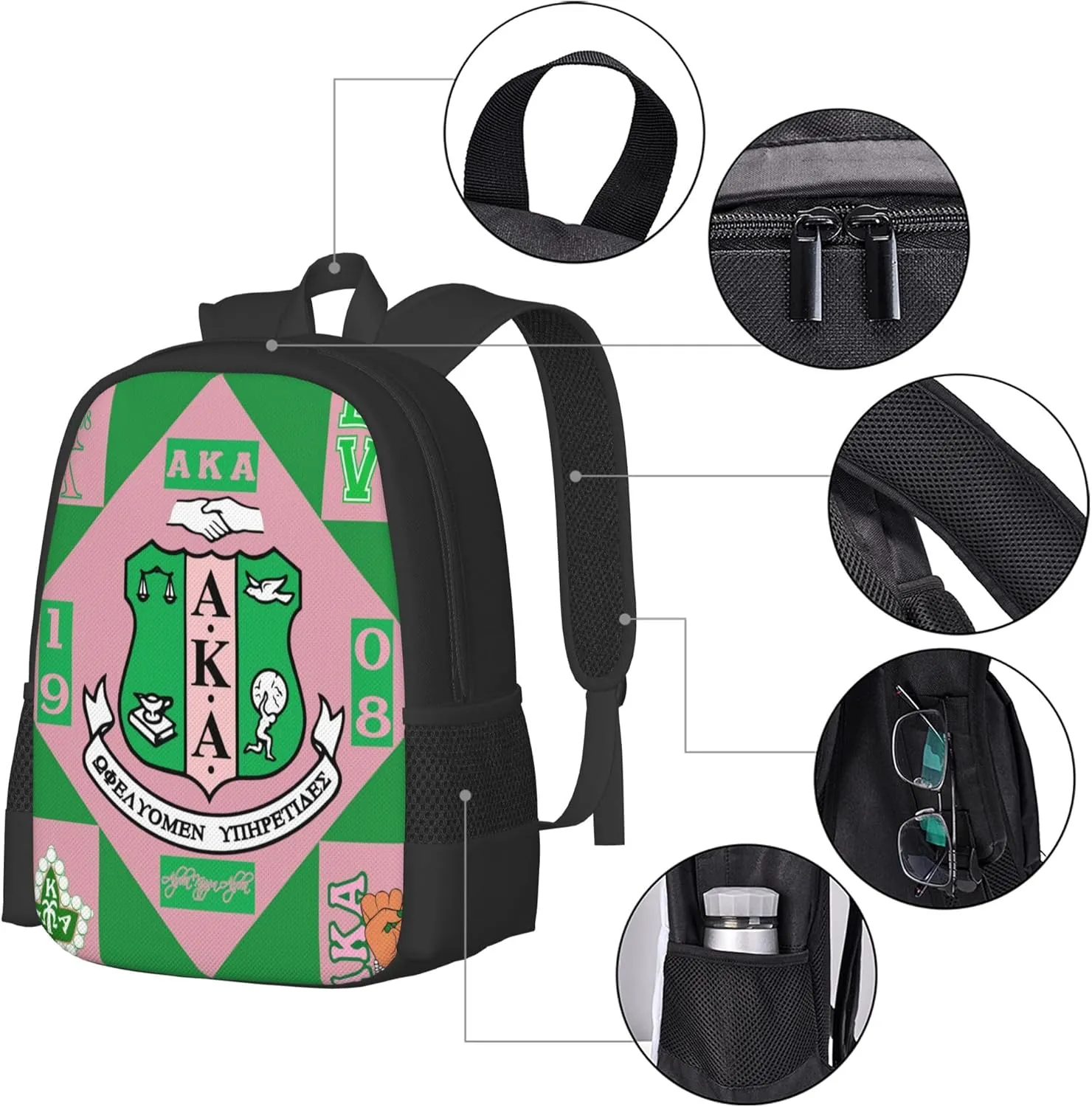Sorority Multifunctional Backpack Large Travel Backpack for Men Women Computer Work Business Carry on Daypack