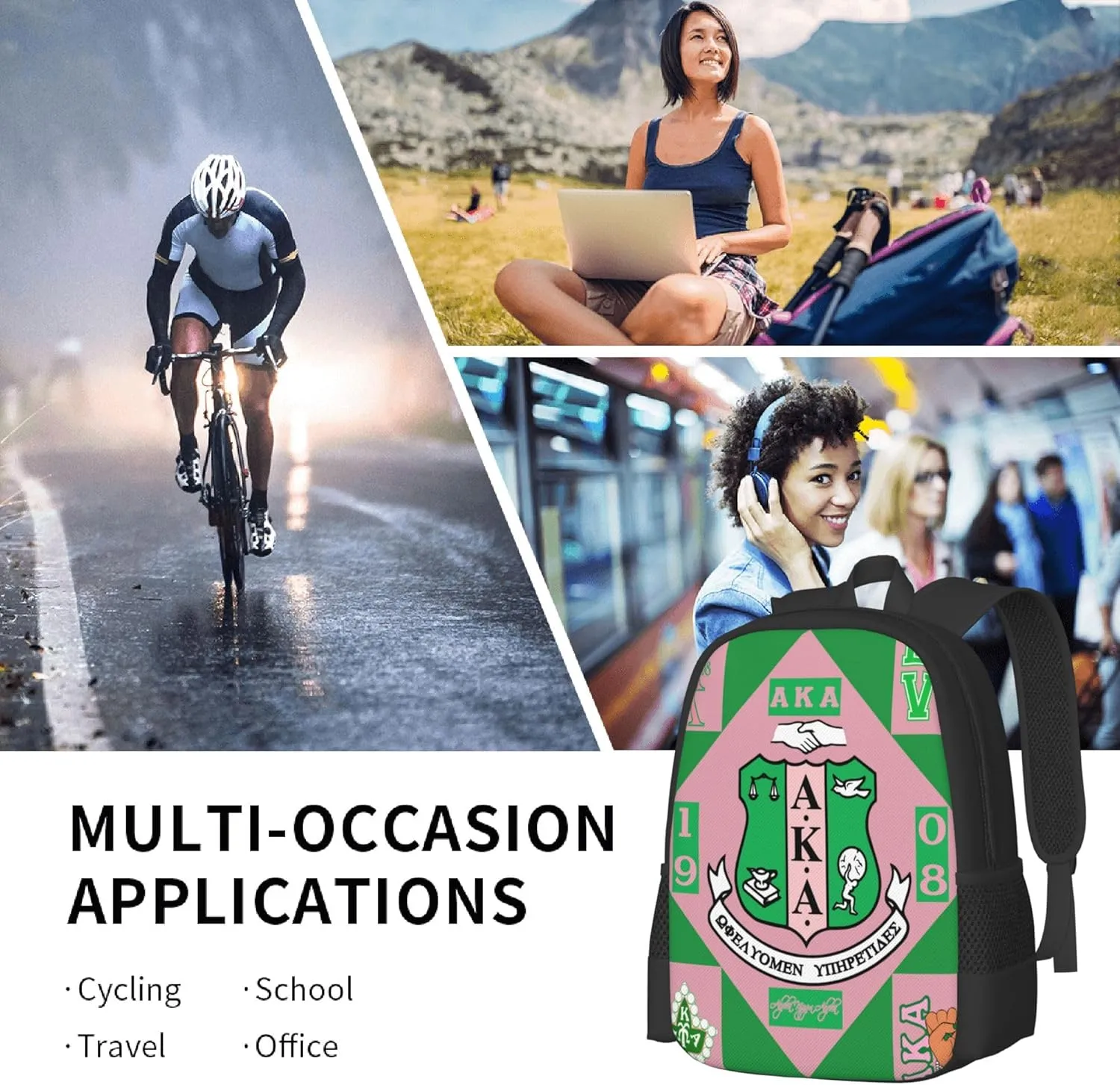 Sorority Multifunctional Backpack Large Travel Backpack for Men Women Computer Work Business Carry on Daypack