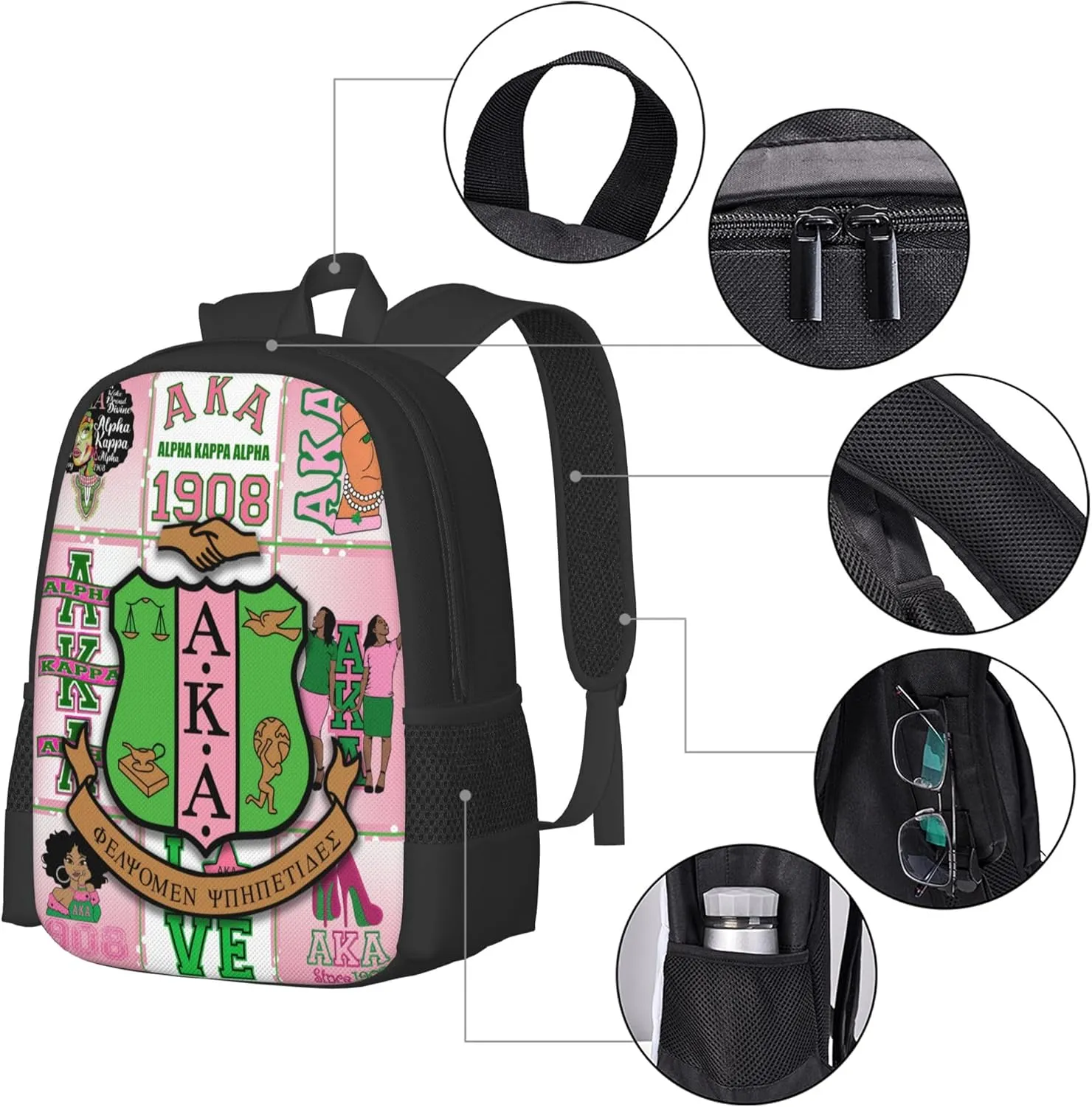 Sorority Multifunctional Backpack Large Travel Backpack for Men Women Computer Work Business Carry on Daypack