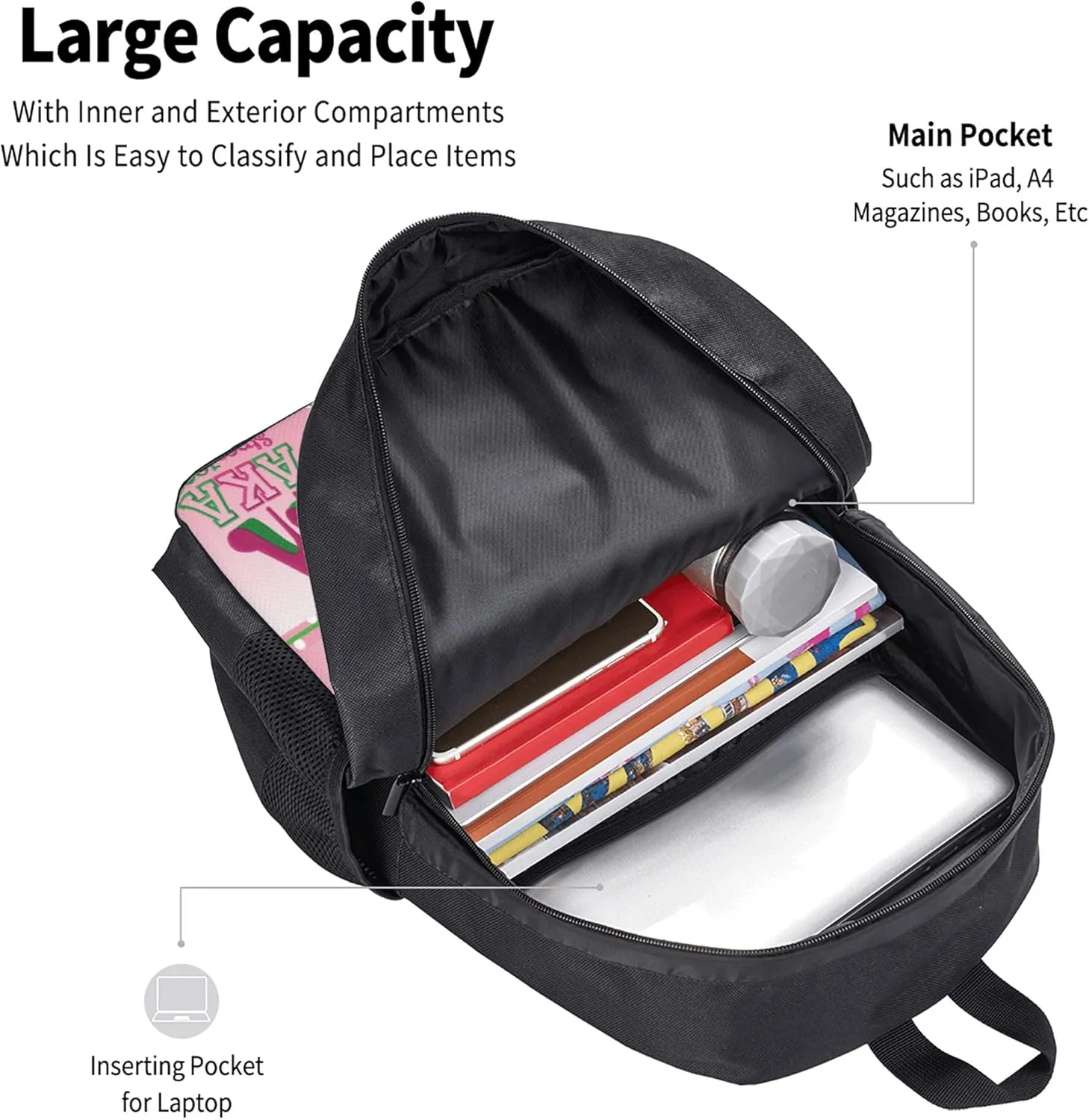 Sorority Multifunctional Backpack Large Travel Backpack for Men Women Computer Work Business Carry on Daypack
