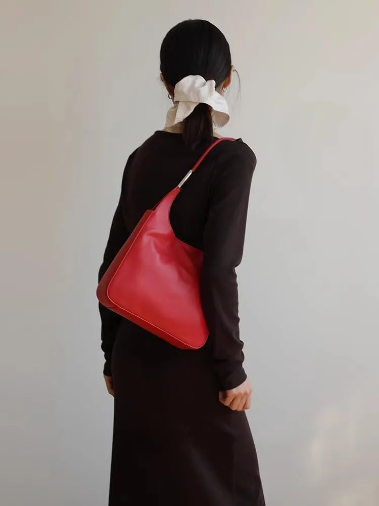 Spring Women's Leather Shoulder Bag Handbag Hobo Underarm Armpit Bag Versatile Stylish Chic Elegant Luxury Vintage