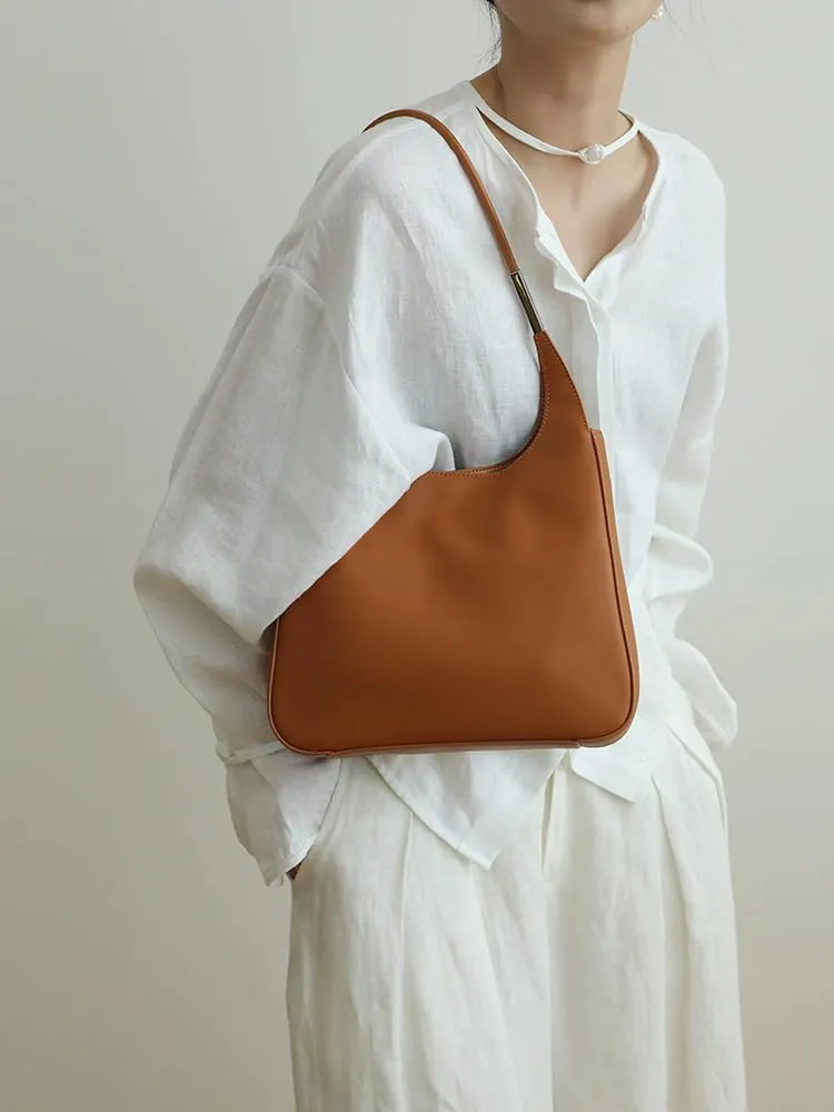 Spring Women's Leather Shoulder Bag Handbag Hobo Underarm Armpit Bag Versatile Stylish Chic Elegant Luxury Vintage