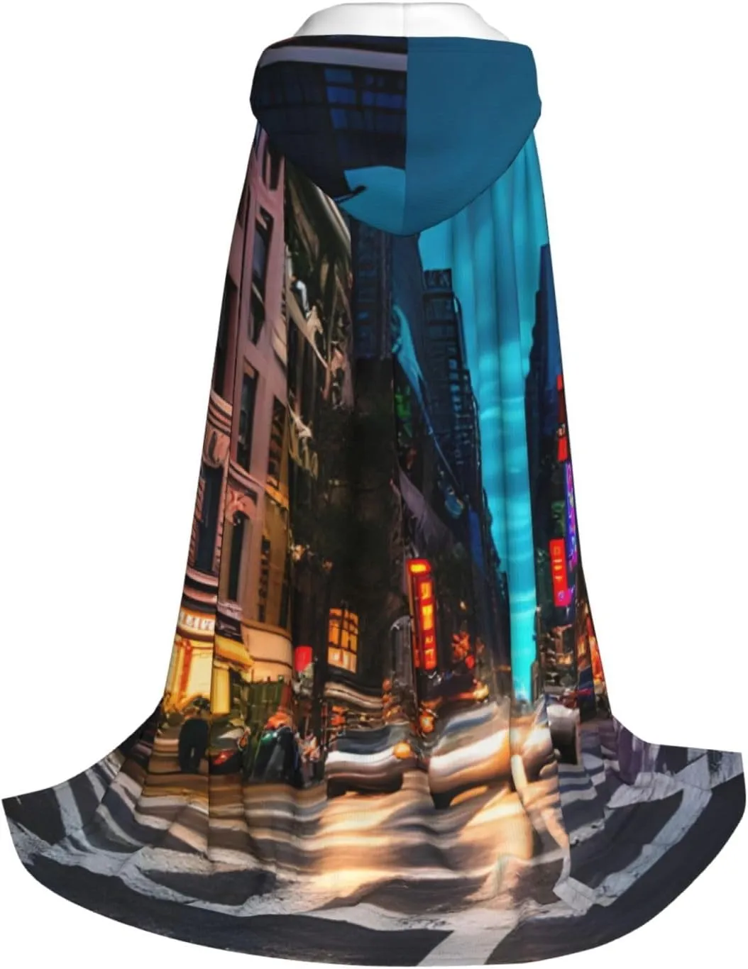 Streets Of New York City Print Unisex Halloween Hooded Cloak Robe Enchantress Adults Wizard Costume Versatile