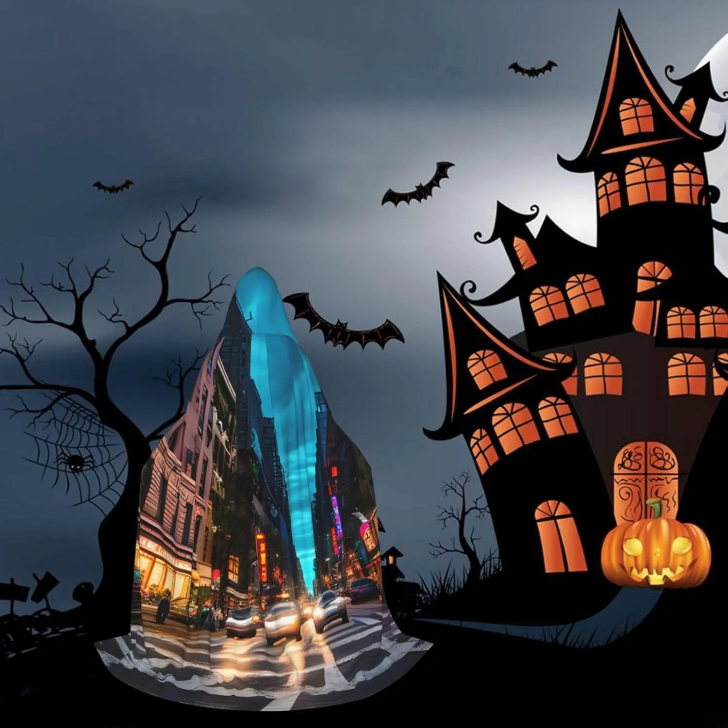 Streets Of New York City Print Unisex Halloween Hooded Cloak Robe Enchantress Adults Wizard Costume Versatile
