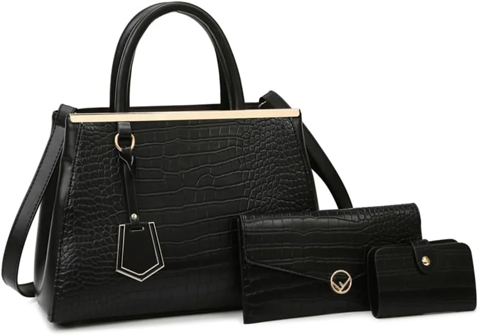 Stylish Crocodile Pattern Leather Handbag for Women - Versatile Top Handle Satchel Purse & Crossbody Bag in Yellow