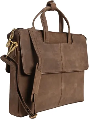 Suede leather laptop bag unisex rugged retro vintage handmade breifcase