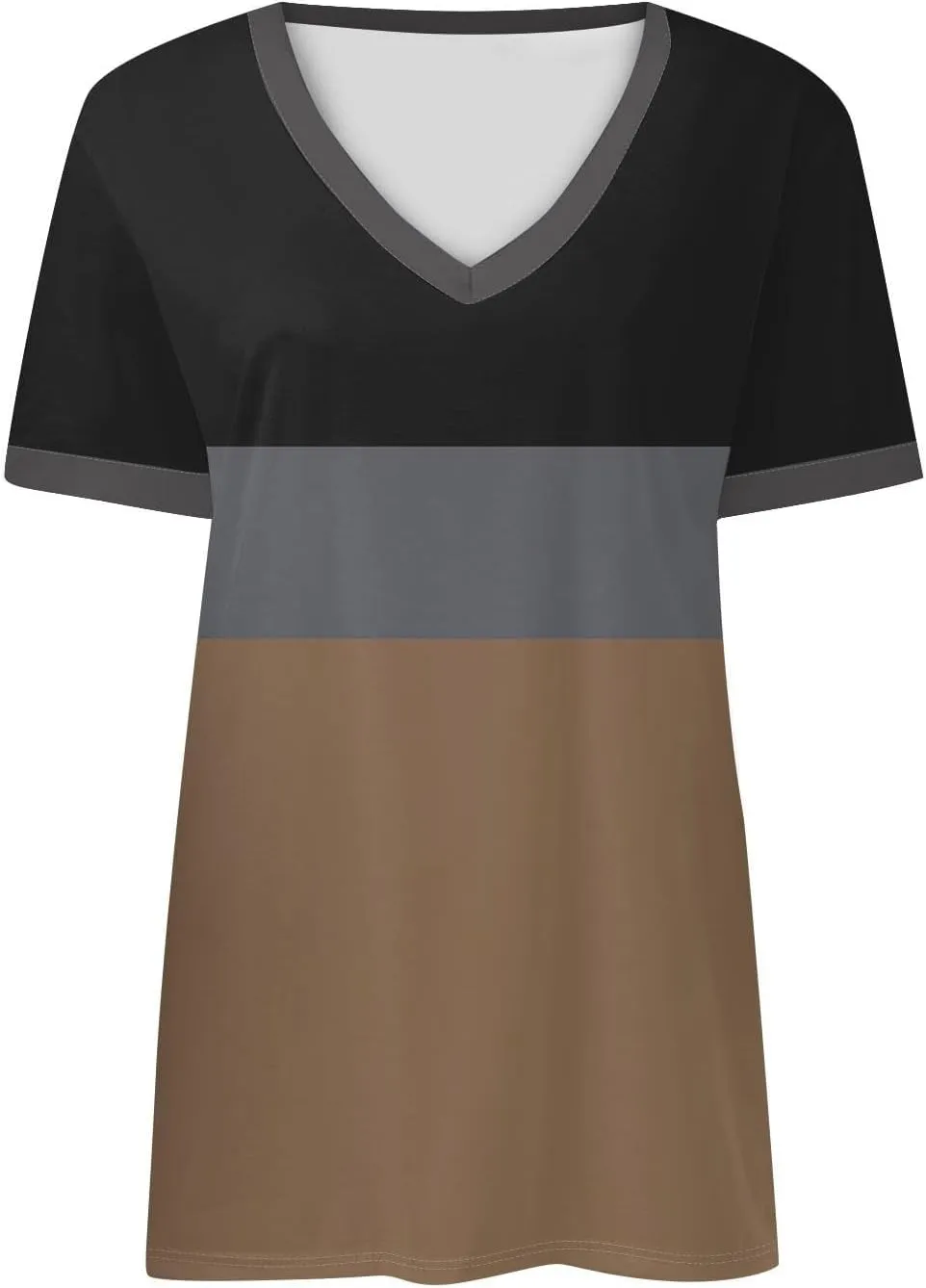 Summer Dresses for Women 2024 Short Sleeve Striped V Neck T Shirts Comfy Fit Daily Going Out Dressy Casual Tops