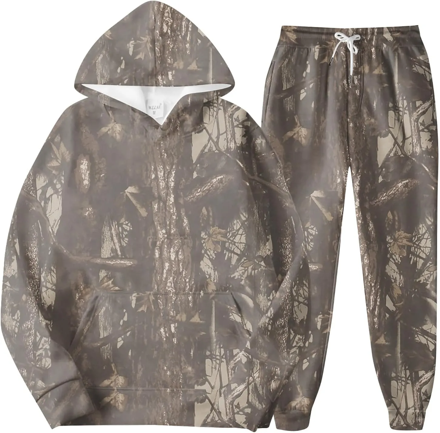 Sweatsuits for Women Set 2 Piece Camo Hoodie Long Sleeve Crewneck Camo Sweatshirt Wide Leg Sweatpants Fall Outfits