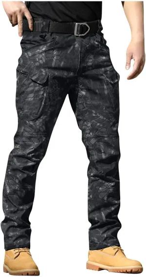 Tactical Pants for Men Slim Fit Stretch Work Pants Construction Cargo Hiking Cargo Pant Ripstop Waterproof Trousers