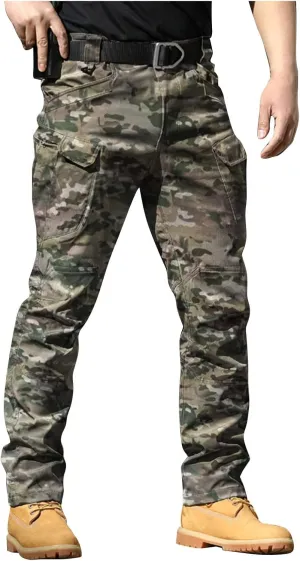 Tactical Pants for Men Slim Fit Stretch Work Pants Construction Cargo Hiking Cargo Pant Ripstop Waterproof Trousers