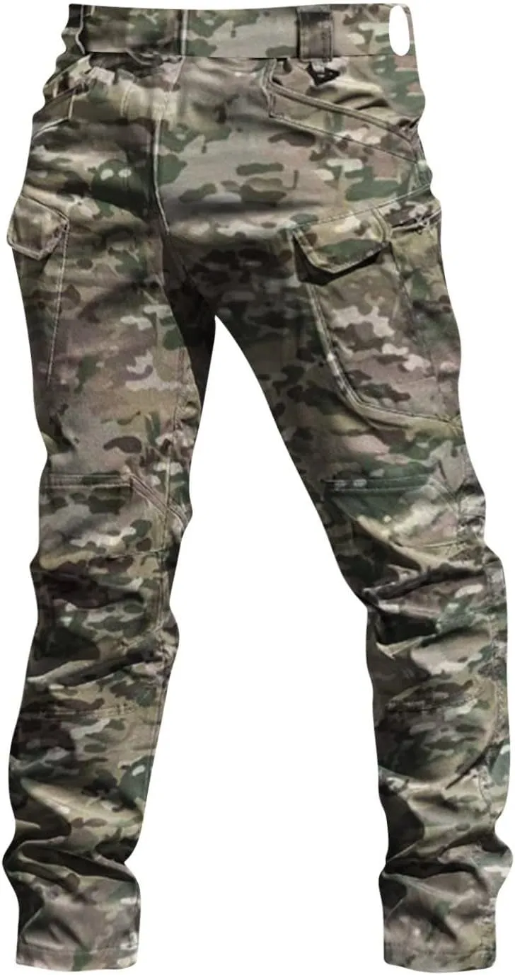 Tactical Pants for Men Slim Fit Stretch Work Pants Construction Cargo Hiking Cargo Pant Ripstop Waterproof Trousers