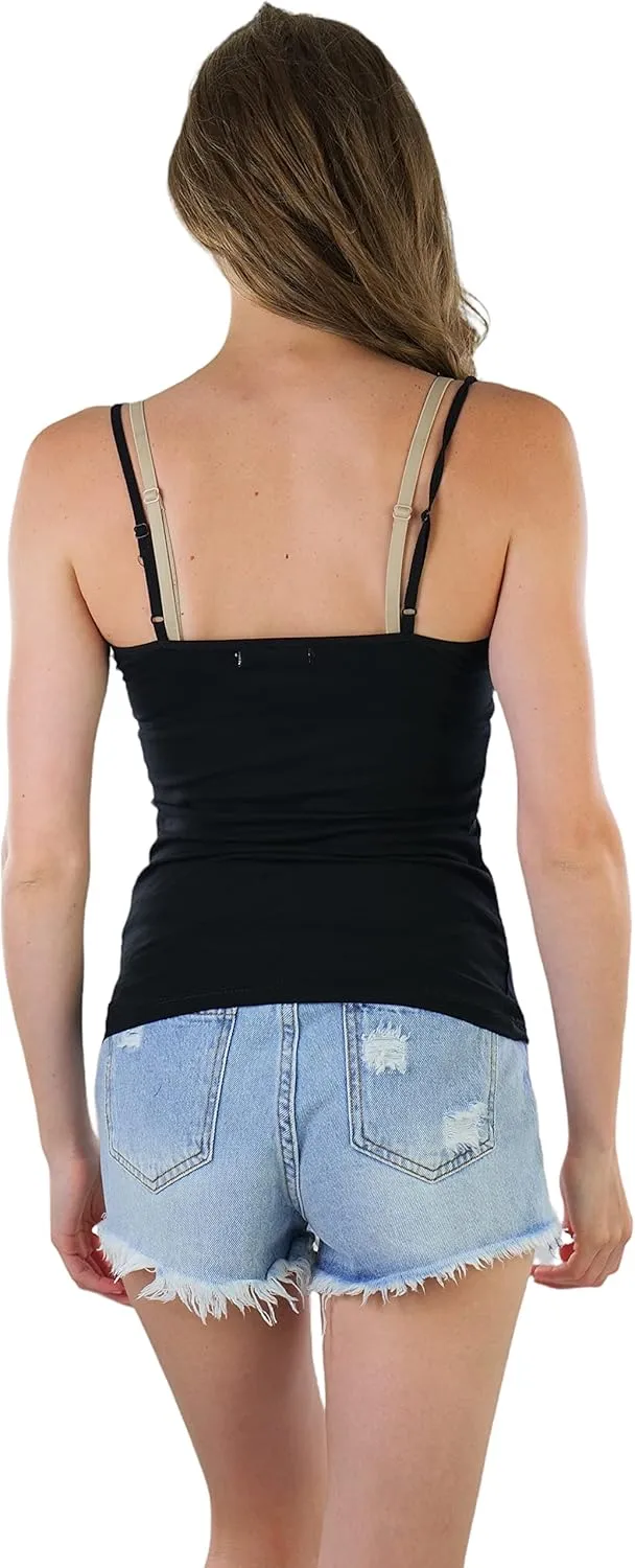 ToBeInStyle Women's Adjustable Spaghetti Strap Cropped Cami Tank