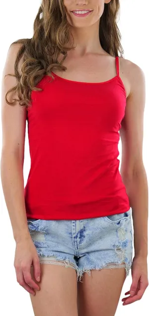 ToBeInStyle Women's Adjustable Spaghetti Strap Cropped Cami Tank