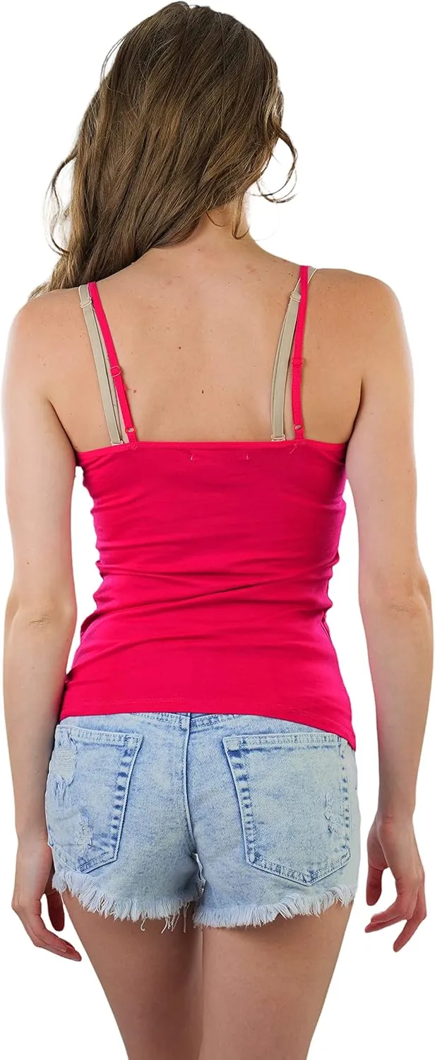 ToBeInStyle Women's Adjustable Spaghetti Strap Cropped Cami Tank