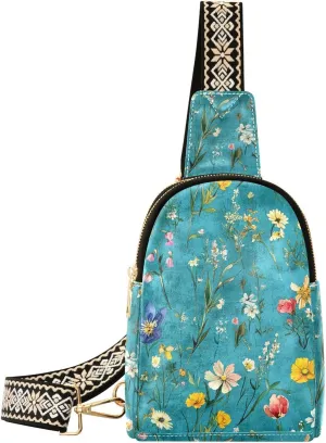 trendy Retro Colorful Turquoise leather fanny pack fashion leather fanny pack crossbody for travel