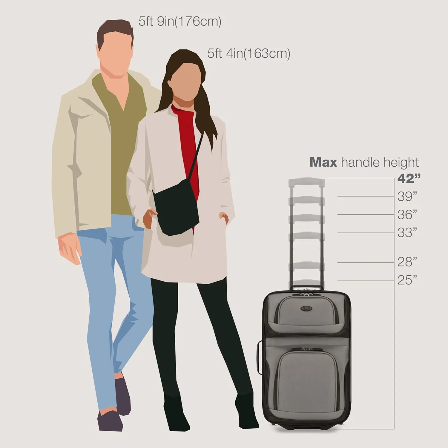U.S. Traveler Rio Rugged Fabric Expandable Carry-on Luggage, Grey, Set
