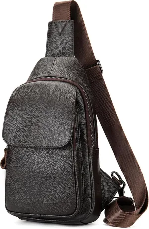 Vintage Tote Vertical Crossbody Bag Business Men's Shoulder Top Layer(White-Patch Five-Pointed star4)