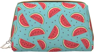 VOSERY Makeup Bag, Cosmetic Bags Travel Toiletry Bag for Women, Large Capacity Makeup Bag Organizer, Cute Watermelon Turquoise Make up Bag, Cute Makeup Pouch, Waterproof Leather Makeup Case
