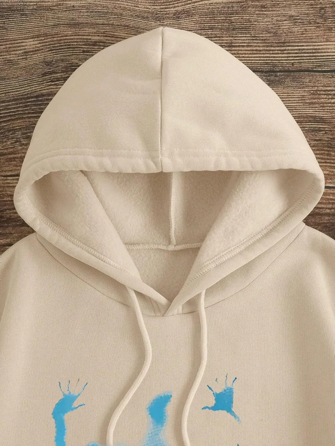 WDIRARA Women's Oversized Letter Graphic Print Hoodie Trendy Fleece Drawstring Hoodies Pullover Top