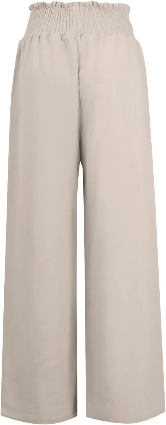 Wide Leg Pants for Women Winter Slim Work Sweatpants with Pockets Barrel Pants Fleece Lined