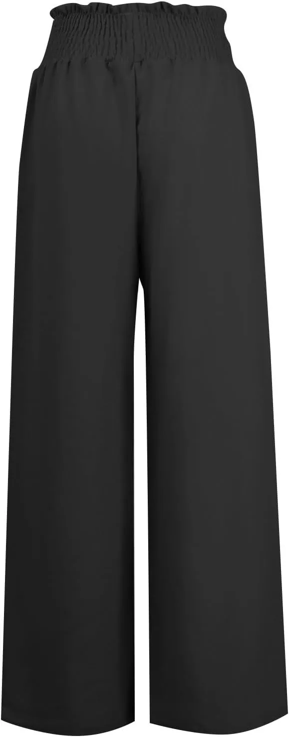 Wide Leg Pants for Women Winter Slim Work Sweatpants with Pockets Barrel Pants Fleece Lined
