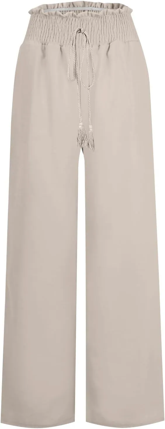 Wide Leg Pants for Women Winter Slim Work Sweatpants with Pockets Barrel Pants Fleece Lined
